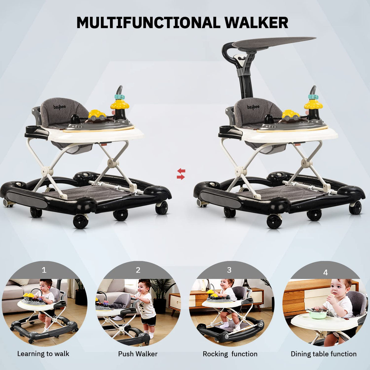 4in1 Portable Baby Musical Walker