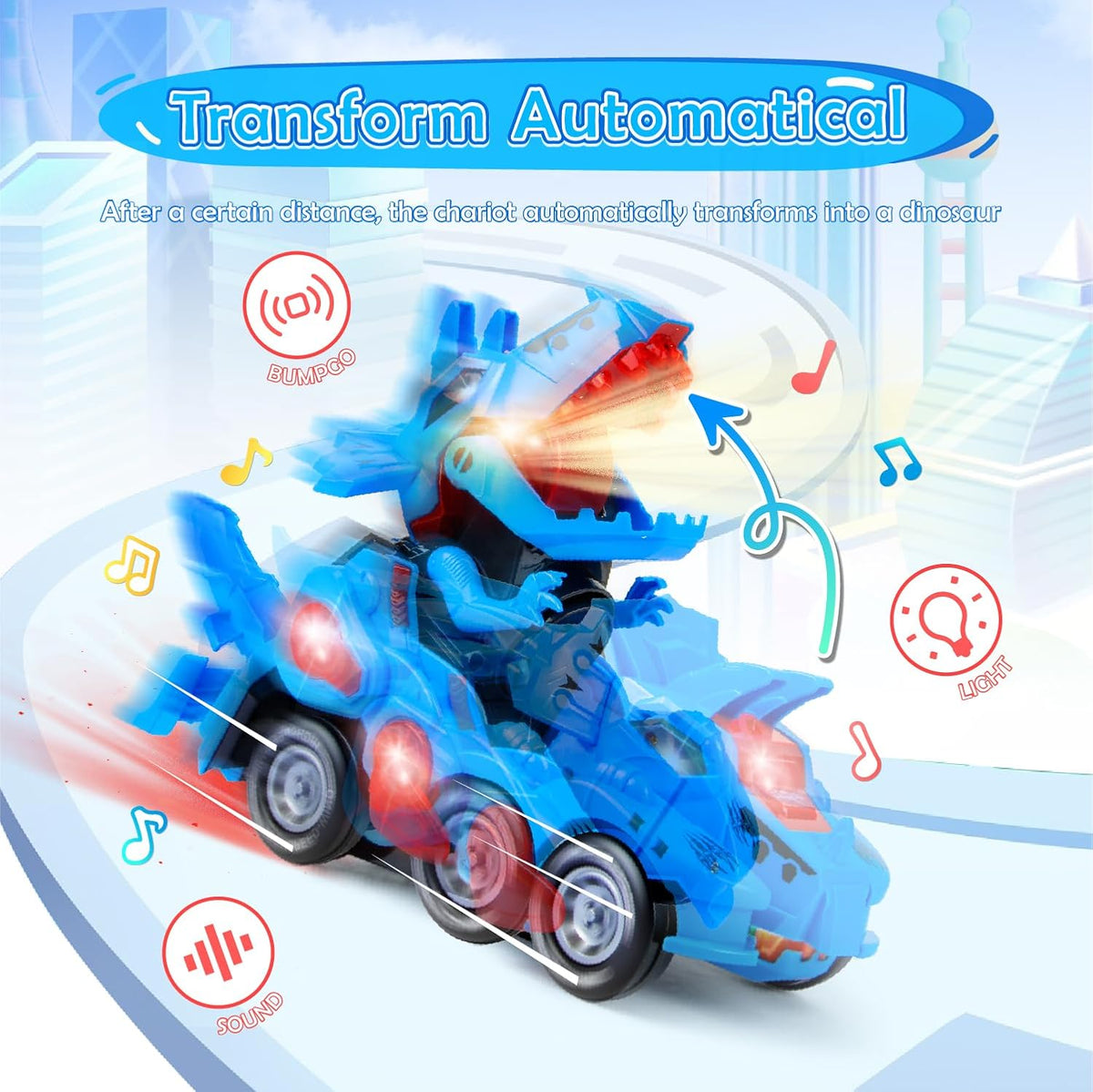 Electric Dinosaur Deformation Variant Car With Lights