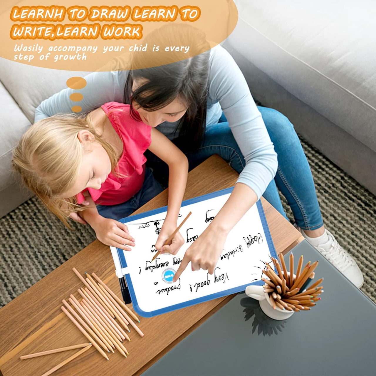 12*Inches Magnetic White Board With Marker & 2 Magnets
