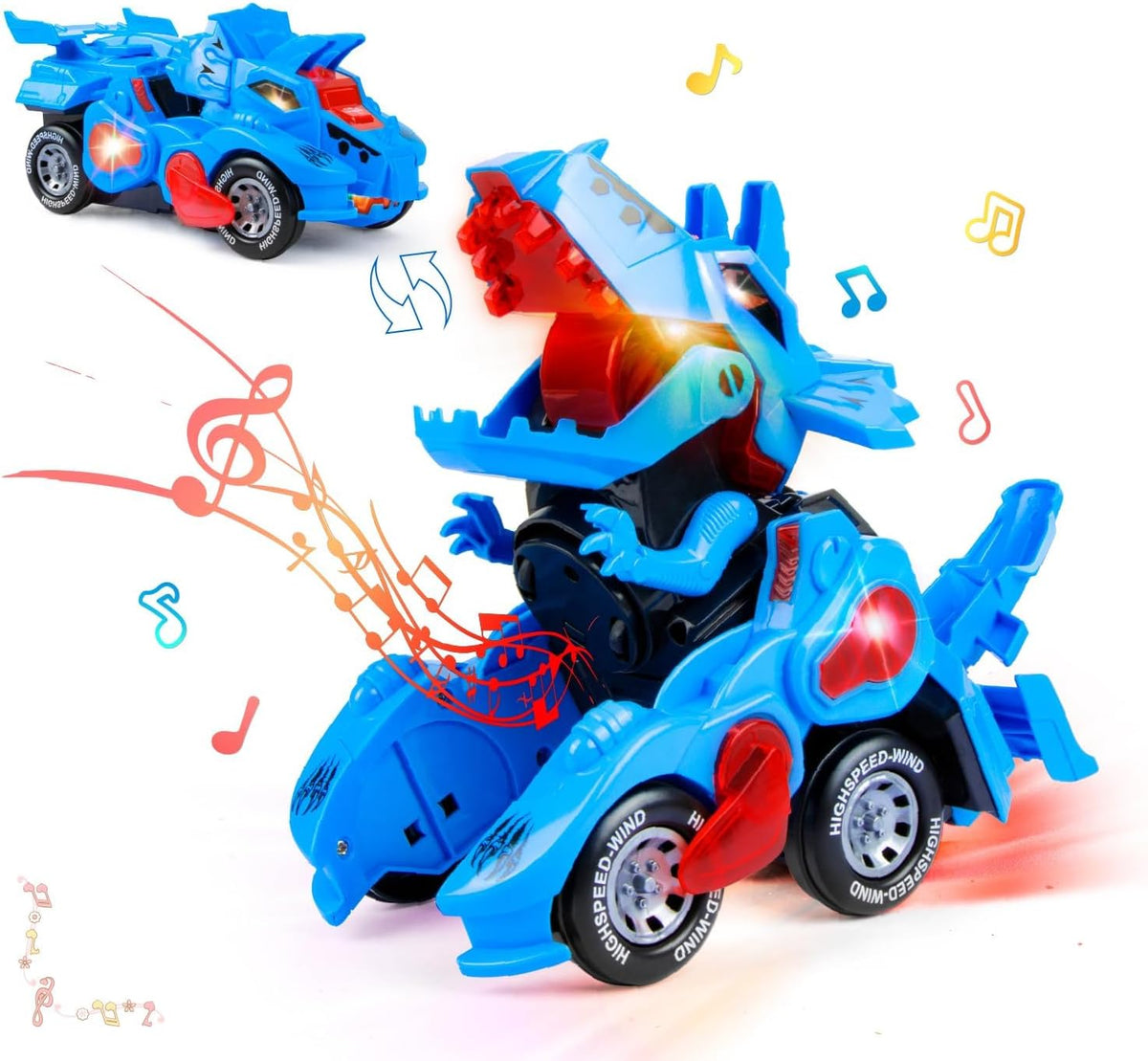 Electric Dinosaur Deformation Variant Car With Lights