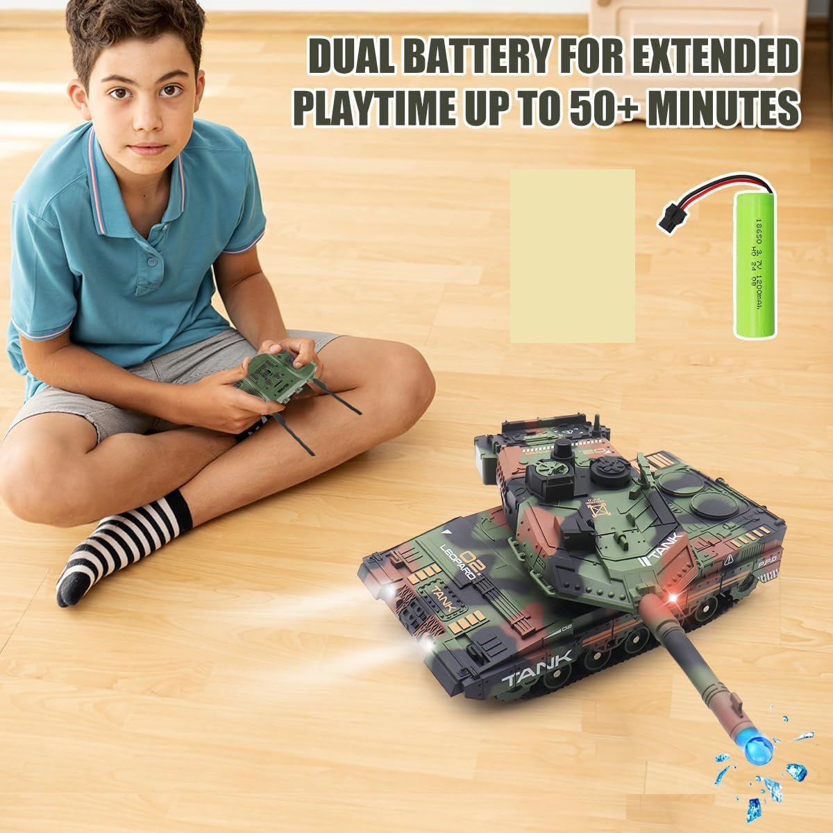 2.4G RC Spray & Water Bullet Shooting Military Tank