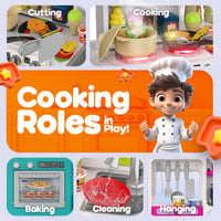 95Pcs Kids Pretend Home Chef Kitchen Set