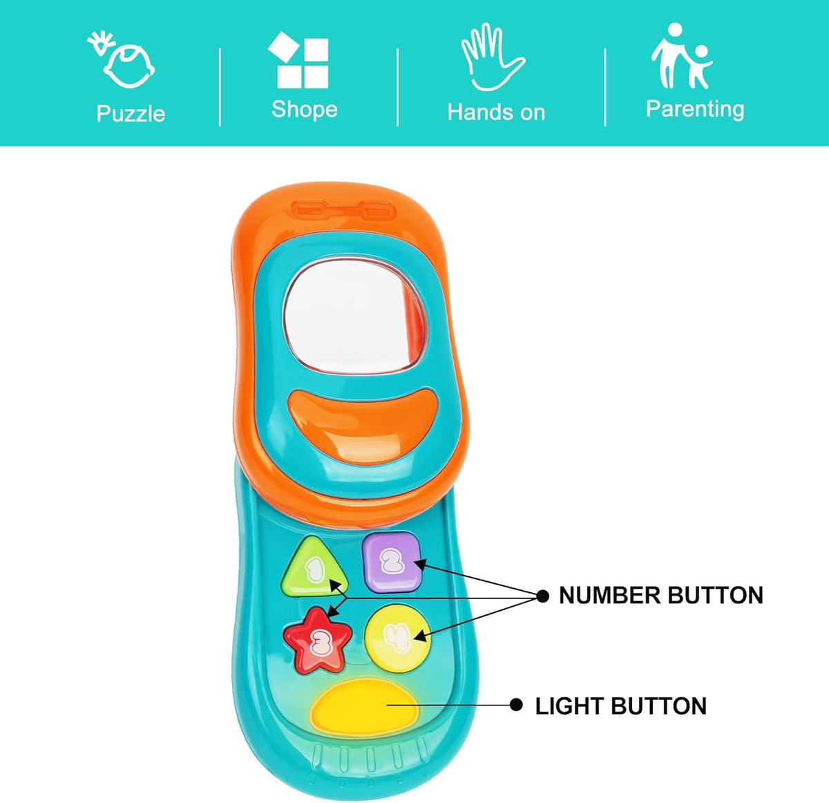Baby Slide Phone Toy With Light & Sound