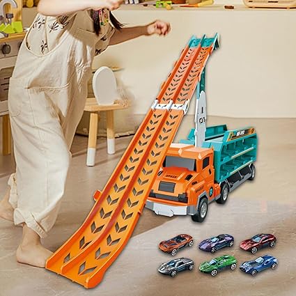 Inertial Rocket Deform ABS Truck With 3Pcs Alloy Cars