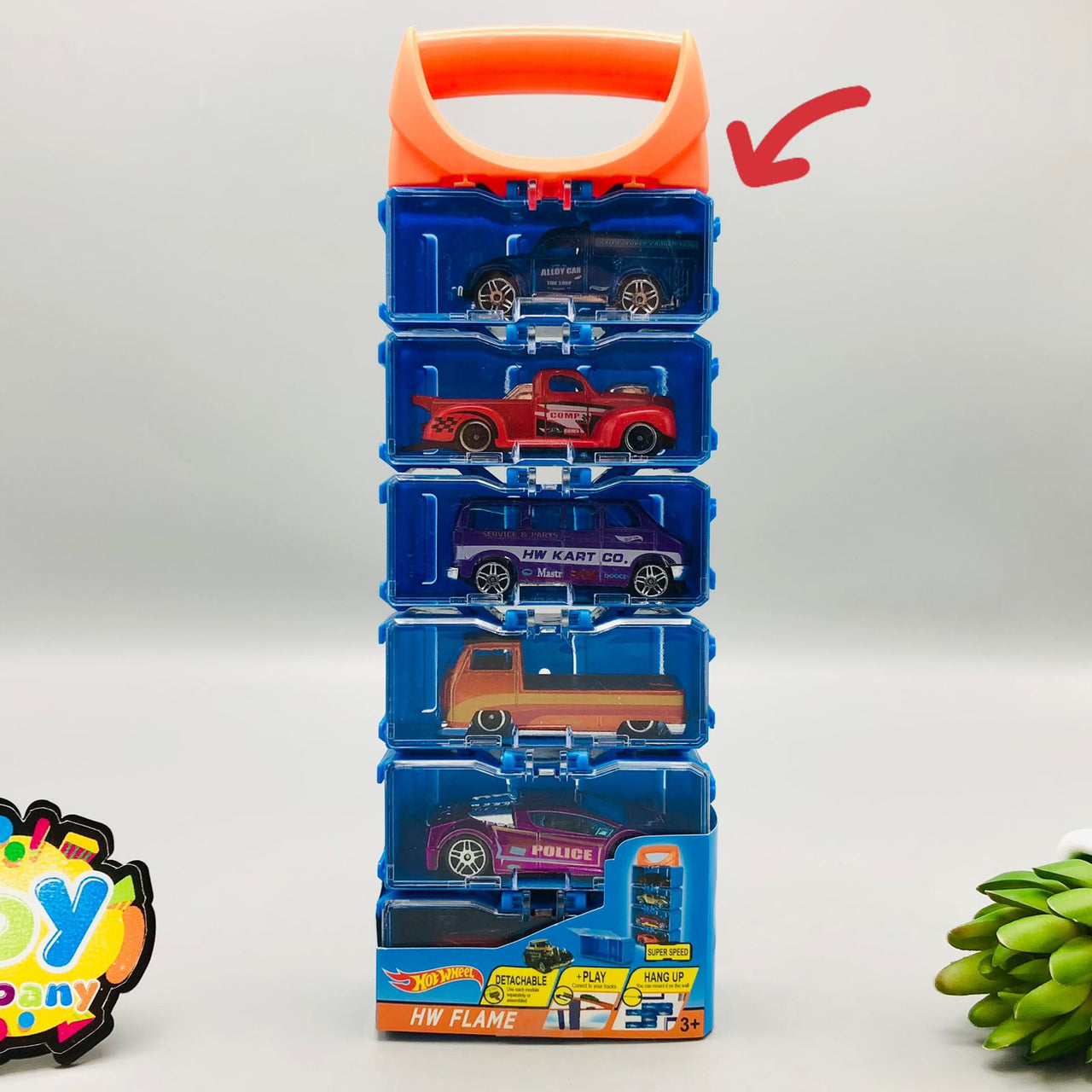 Hot Wheel Diecast Set of 6 Cars with Display Racks - Minor Fault