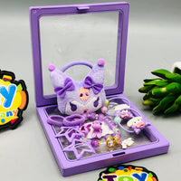 10Pcs Girls Kuromi Themed Hair Accessories Set - Purple