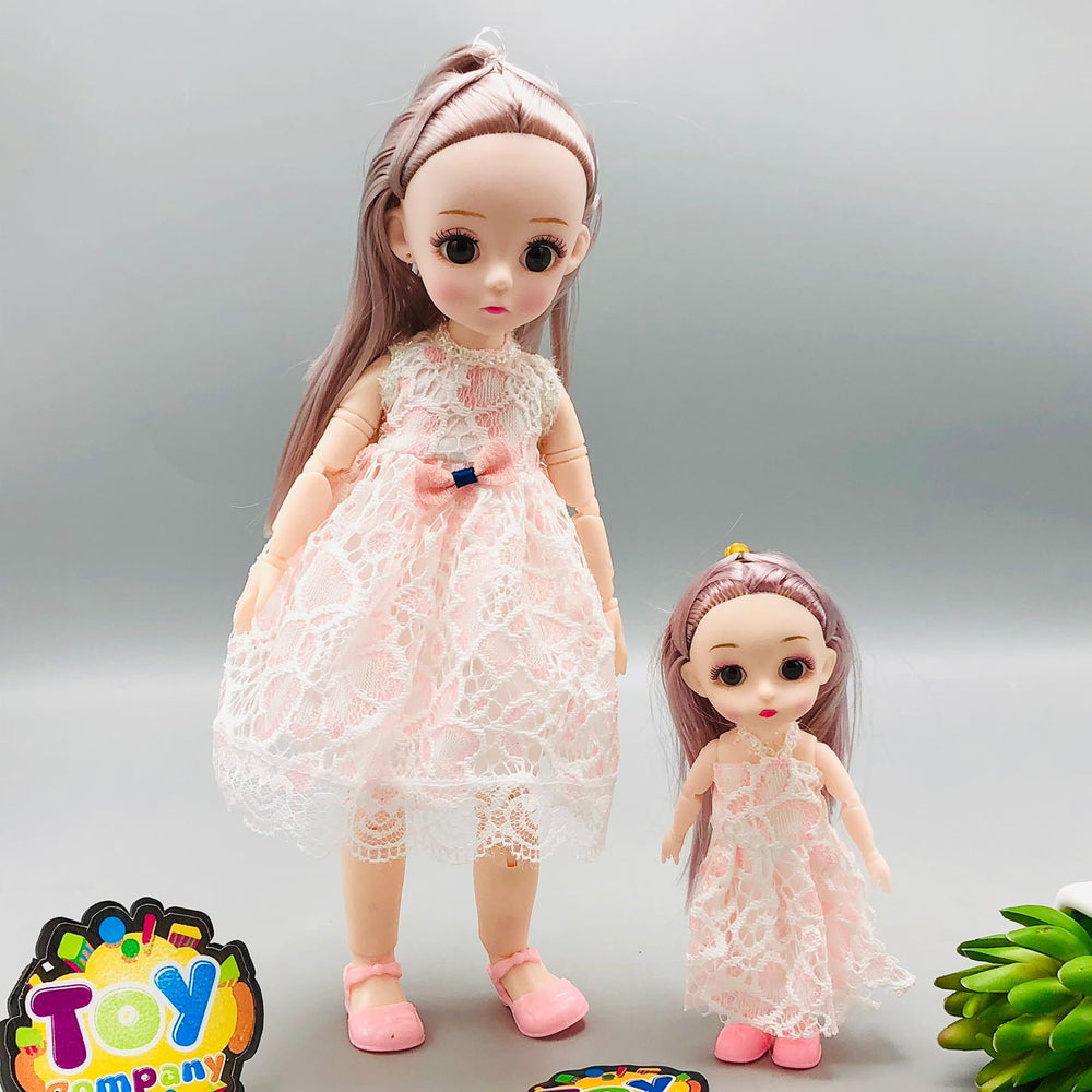 Premium Movable Joints Doll With Baby - Transparent Packaging