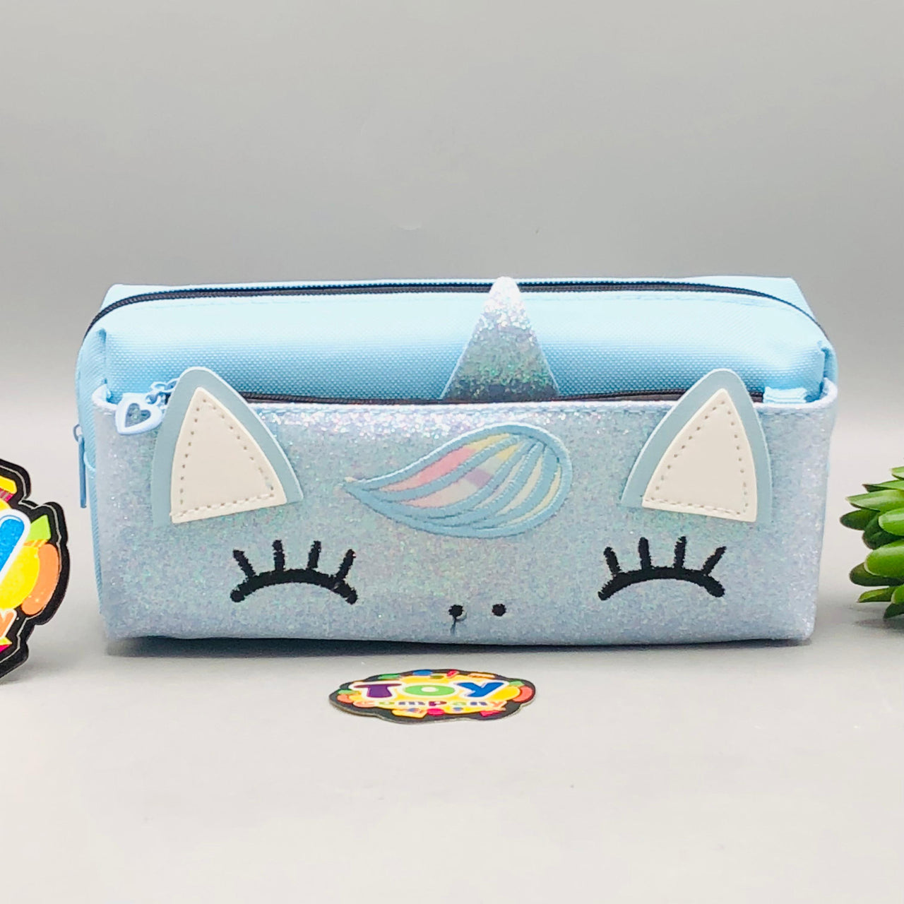 Premium Unicorn Themed Kids Pencil Pouch - Blue