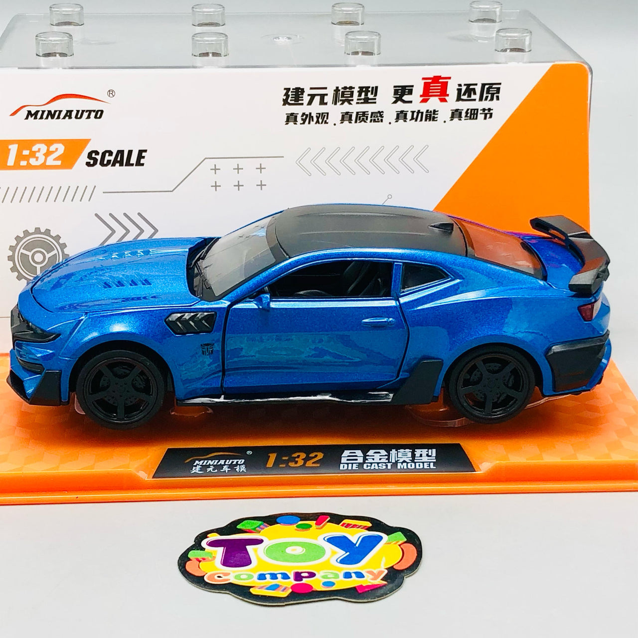 1:32 Diecast Chevrolet Camaro With Acrylic Display Box - Blue