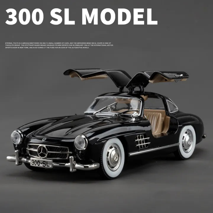 1:24 Diecast Benz 300SL Model With Acrylic Box - Black