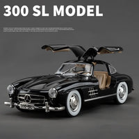 1:24 Diecast Benz 300SL Model With Acrylic Box - Black