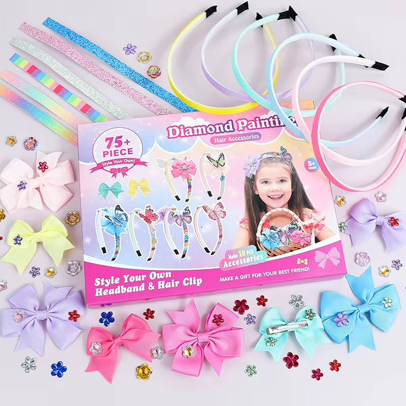 75+Pcs DIY Girls Butterfly Theme Headbands Making Kit