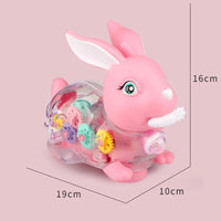 Electric Transparent Gear Rabbit With Light & Music