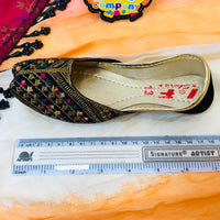 Thumbnail for Hand-Made Multani Khussa For Girls - Multi Black