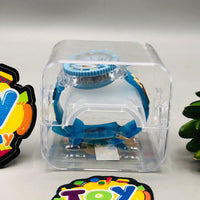 Labubu Themed Lighting Watch With Acrylic Box - Light Blue