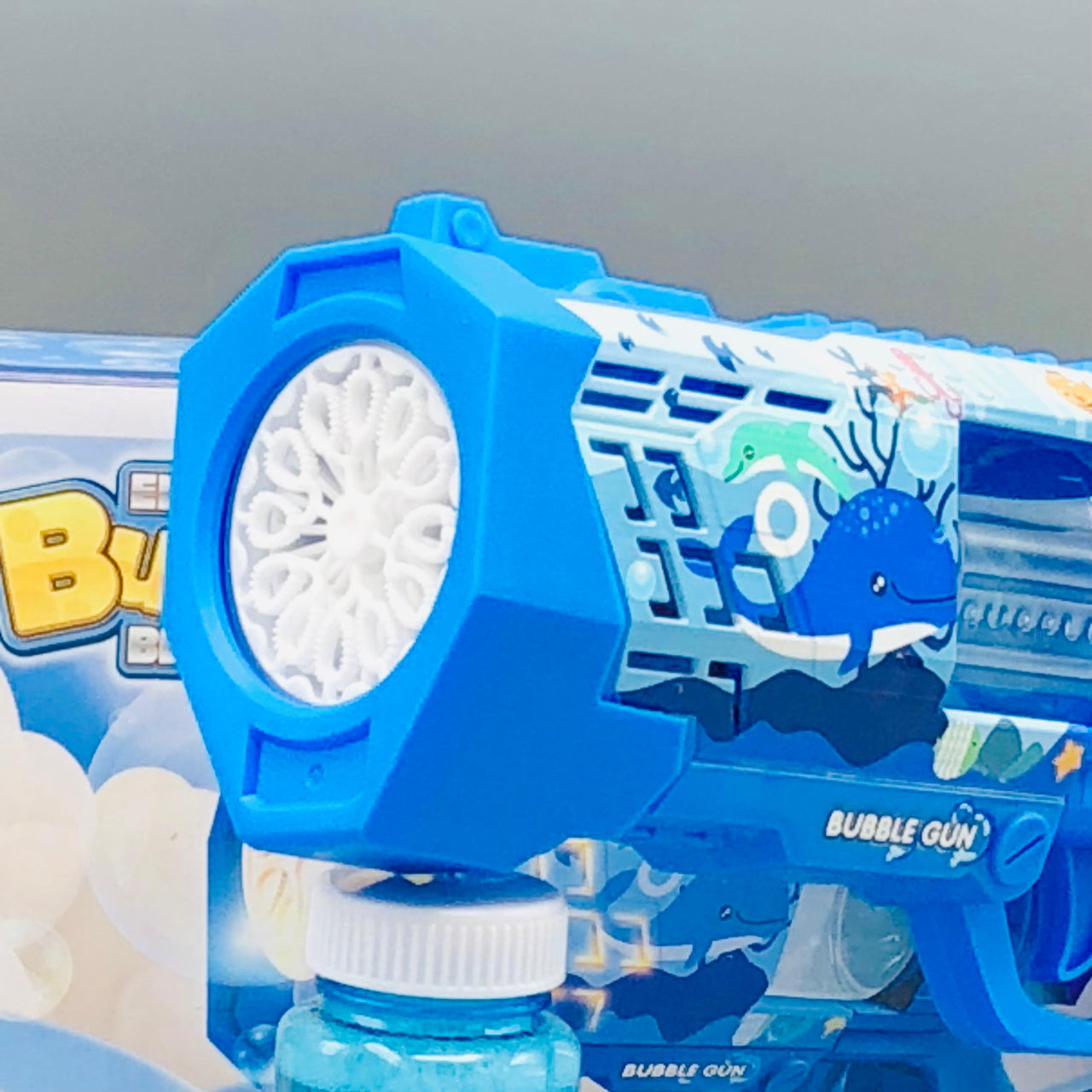 12 Holes Electric Dolphin Colorful Bubble Blaster Gun