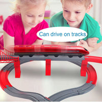 66Pcs  DIY Electric Fire Rescue Train Track Set