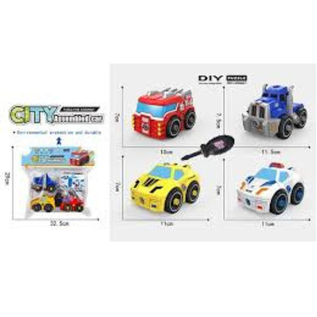 DIY 4Pcs City Screw Vehicles