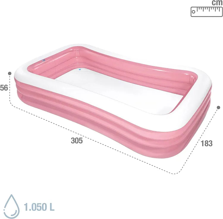 INTEX Rectangular Family Pink Swimming Pool 120"x72"x22"