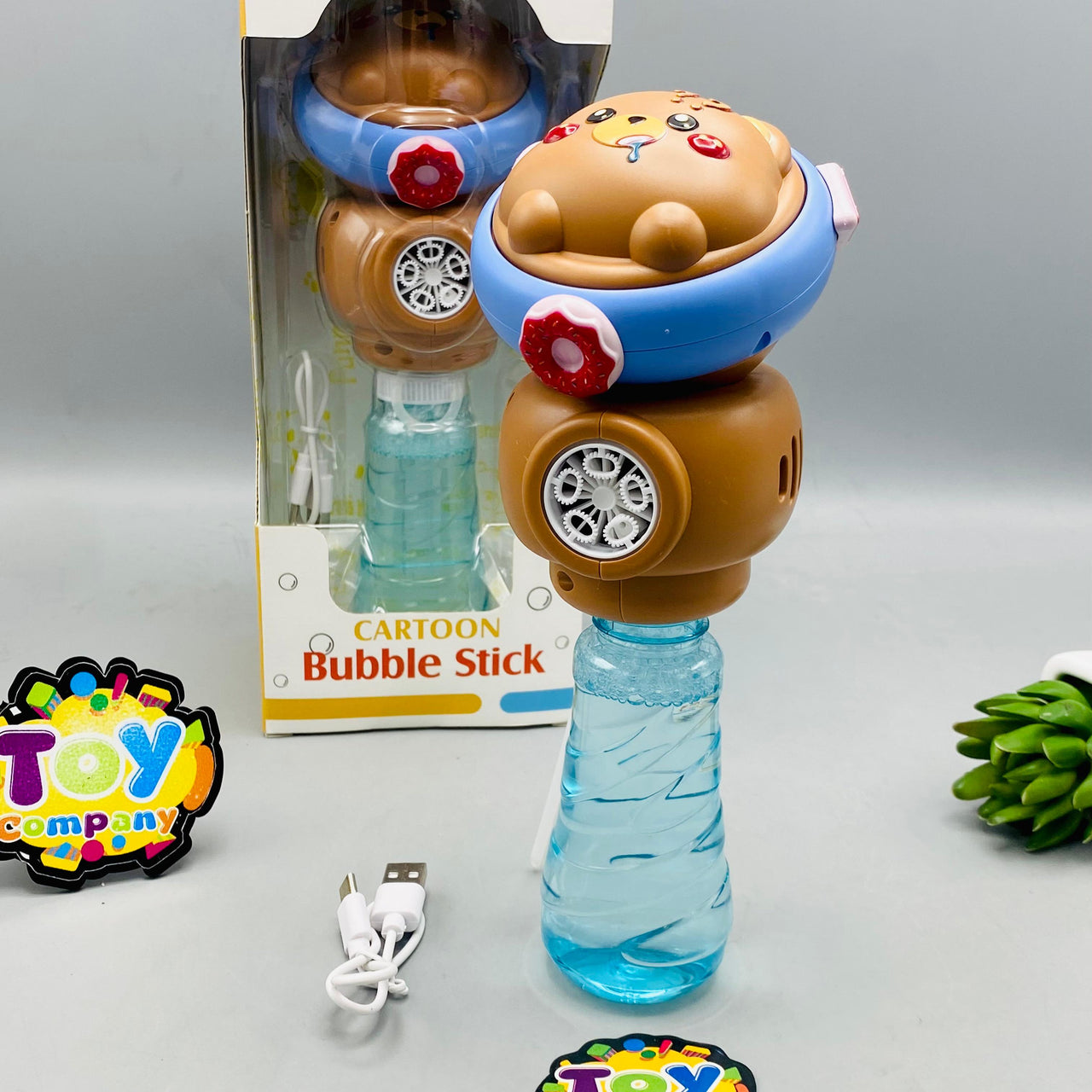 5 Holes Electric Bear Themed Colorful Bubble Stick