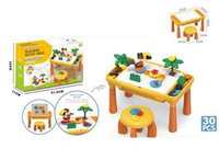 30Pcs DIY Multi-functional Building Blocks Table With Stool