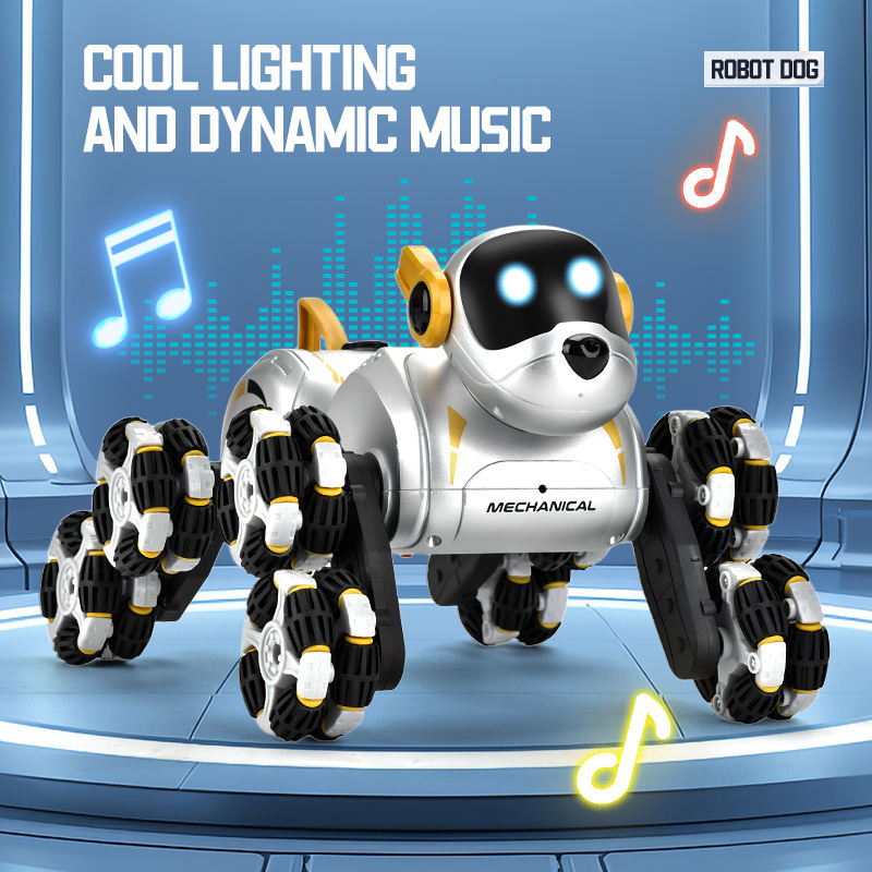 Remote & Watch Control Stunt Spray 8-Wheels Robot Dog