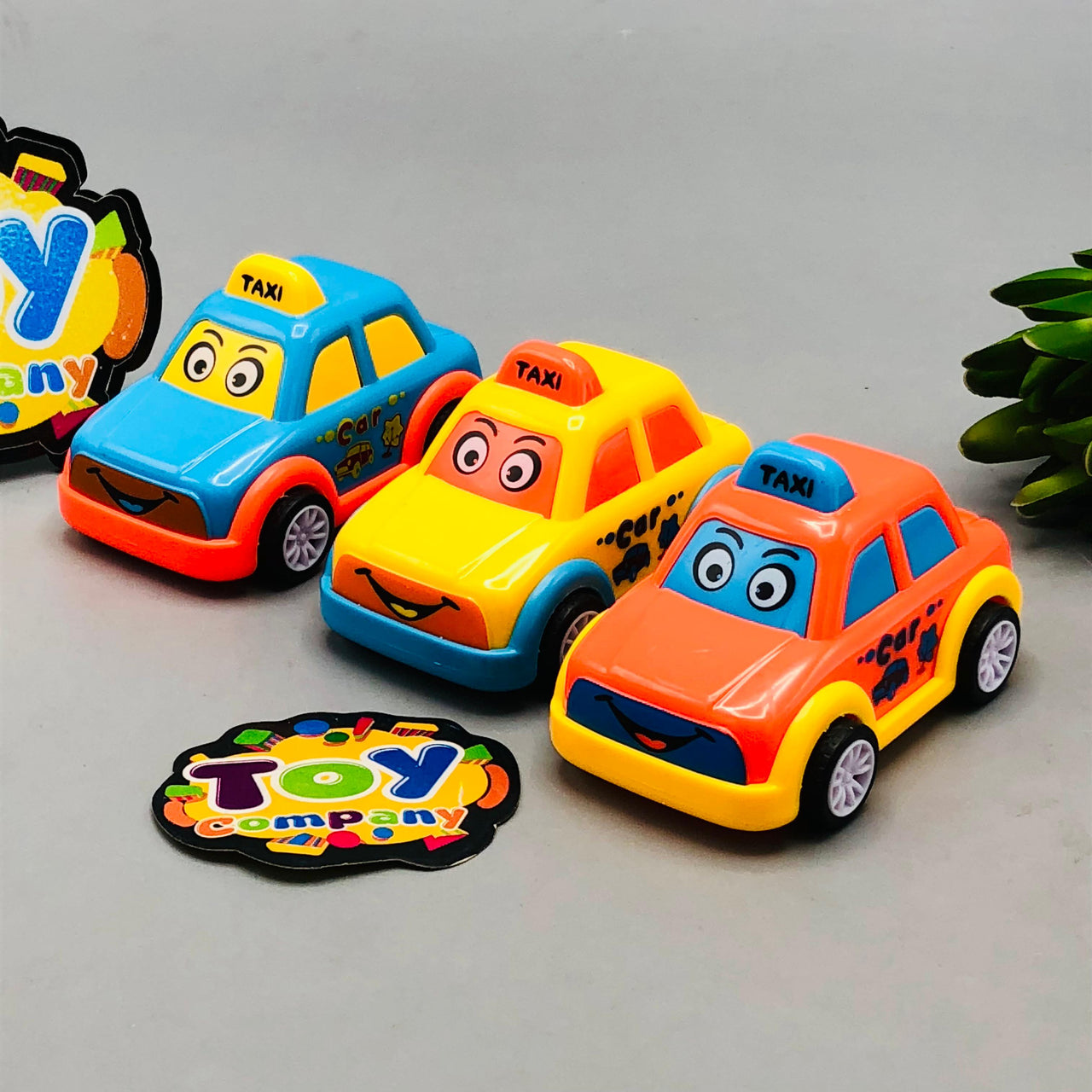 Kids Mini ABS Pullback Taxi - 1Pc