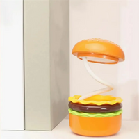 Rechargeable Cute Burger Table Lamp With Sharpener