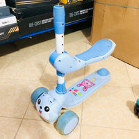 Sky Blue Adjustable Kids Scooter Without Handle - Major Fault