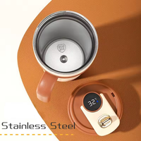 650ml Stainless Steel Temperature Display Coffee Cup - Brown