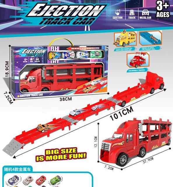 ABS Ejection Foldable Truck With 4Pcs Cars
