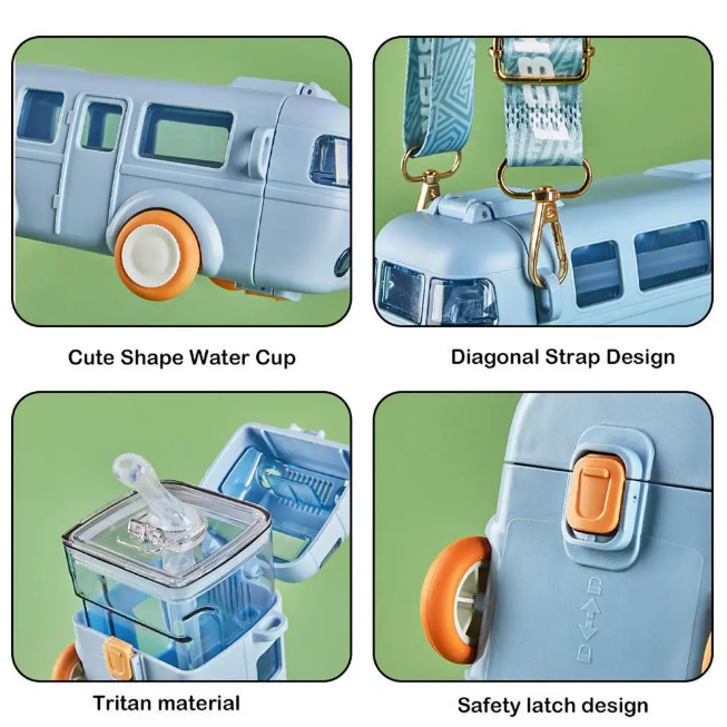 500ml Premium Cute Bus Design Kids Water Bottle