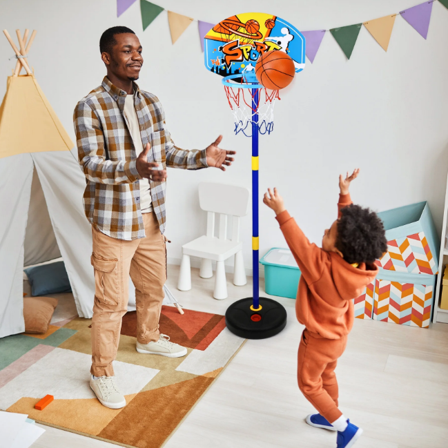 Kids Adjustable Height Basketball Play Set
