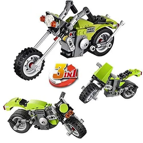 DIY 3in1 Harley Cruiser Lego Bricks Set - 129+Pcs
