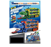 2in1 Kids Ejection Foldable Dinosaur Track Set - 6Pcs Cars