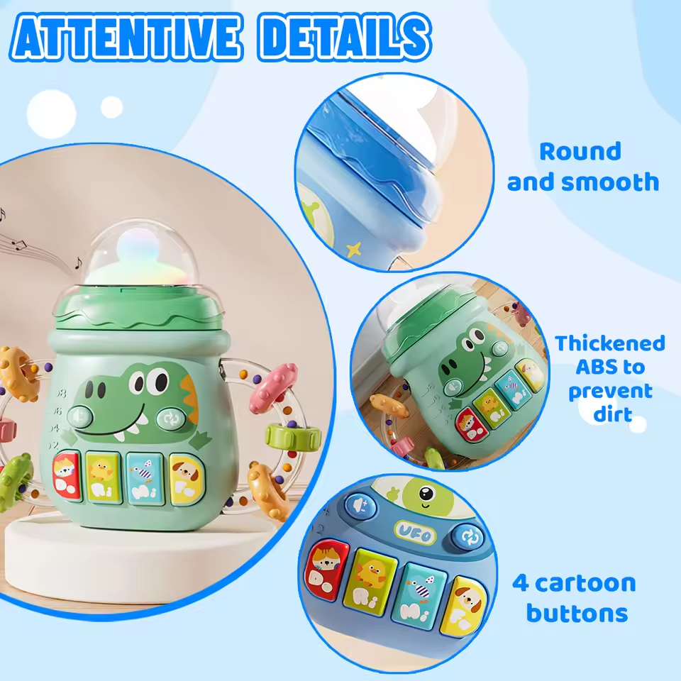 Baby Mini Cartoon Musical Bottle With Lights