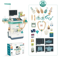 26Pcs Kids Doctor Medical Trolley With Light & Sound