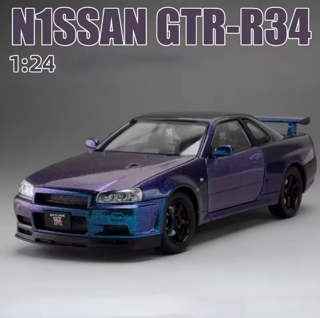 1:24 Diecast Nissan Skyline GT-R R34 Model Car