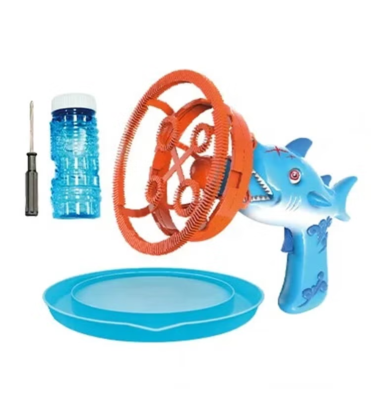 Battery Operated Shark Themed Colorful Bubble Gun