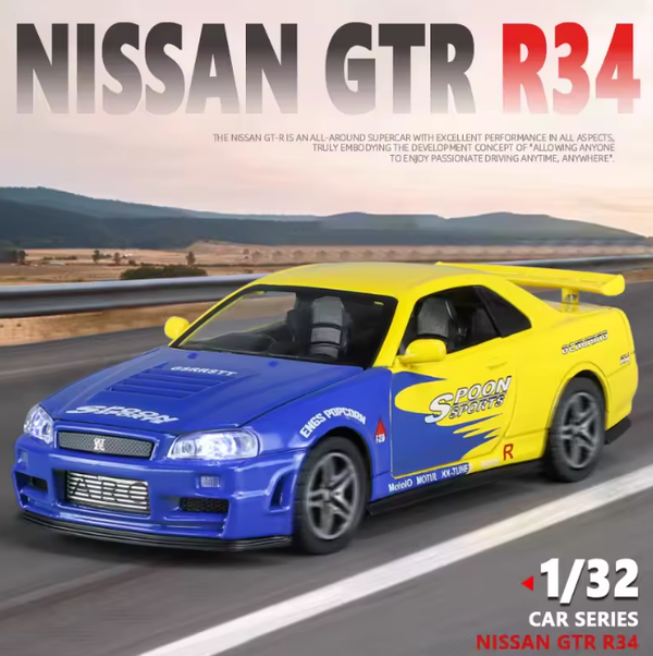 1:32 Diecast Nissan Skyline GTR R34 Model