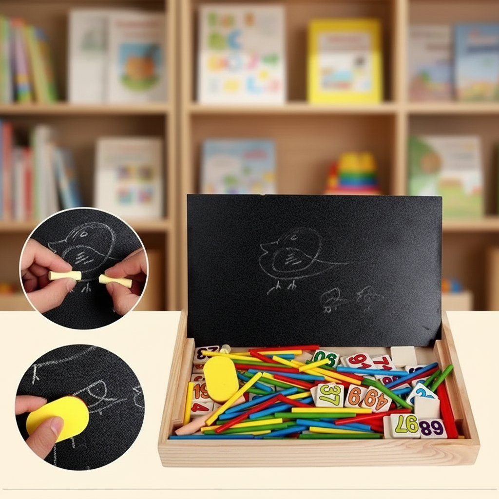 Wooden Multi-functional Digital Computing Learning Box