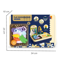 24Pcs Pretend Play Kids Kitchen Sink With Accessories
