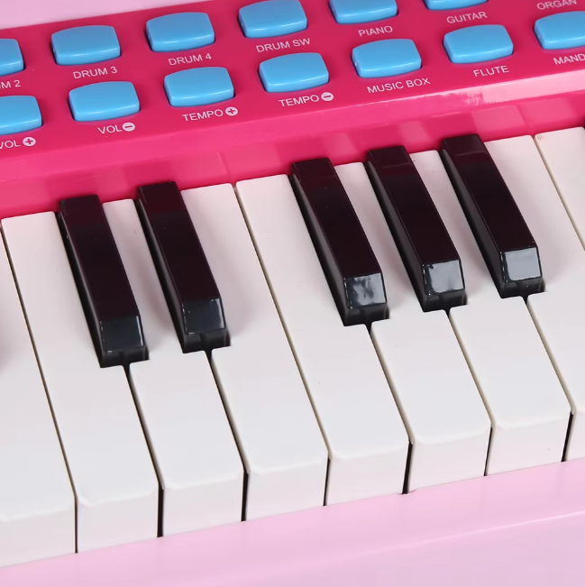 37 Keys Electronic Keyboard Piano With Microphone & Stool