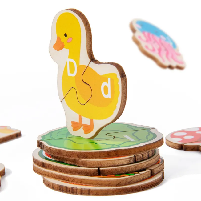 Wooden Montessori Alphabet Learning Puzzle Game
