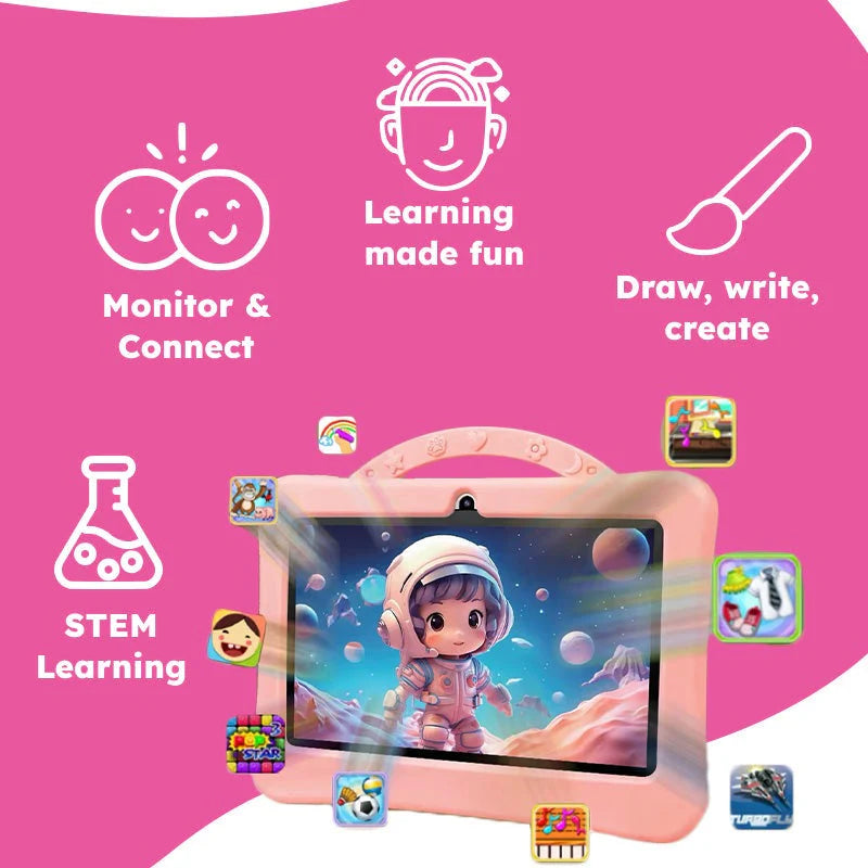 7 Inch Android Kids Learning Tablet - Pink