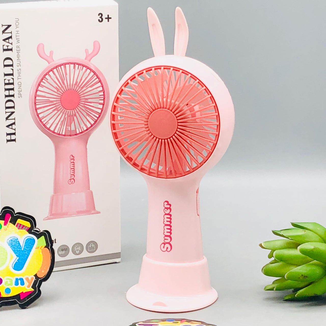 7* Inches Rechargeable Rabbit Ear Handheld Fan