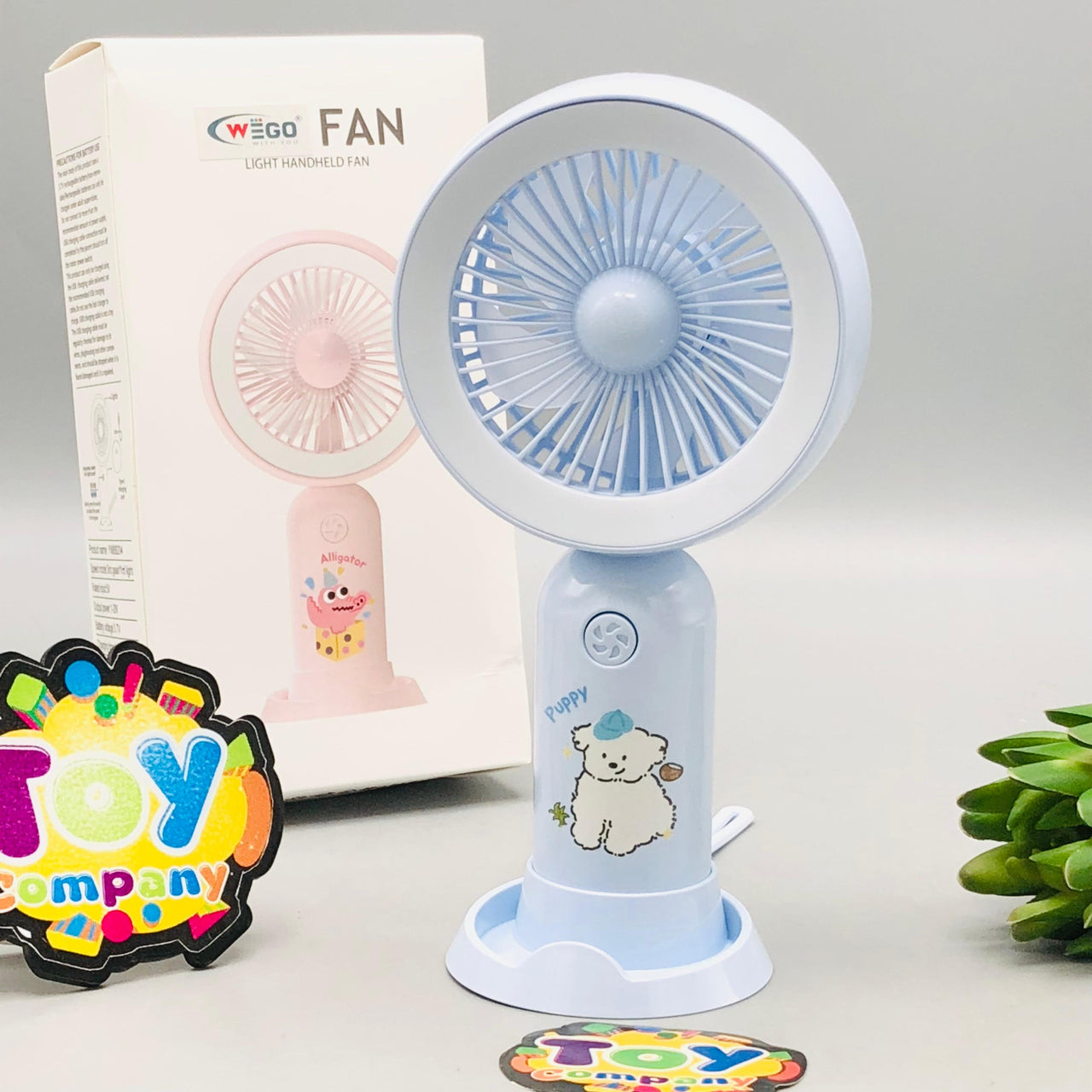 7" Mini Rechargeable Cute Design 3 Gear Speed Handheld Fan