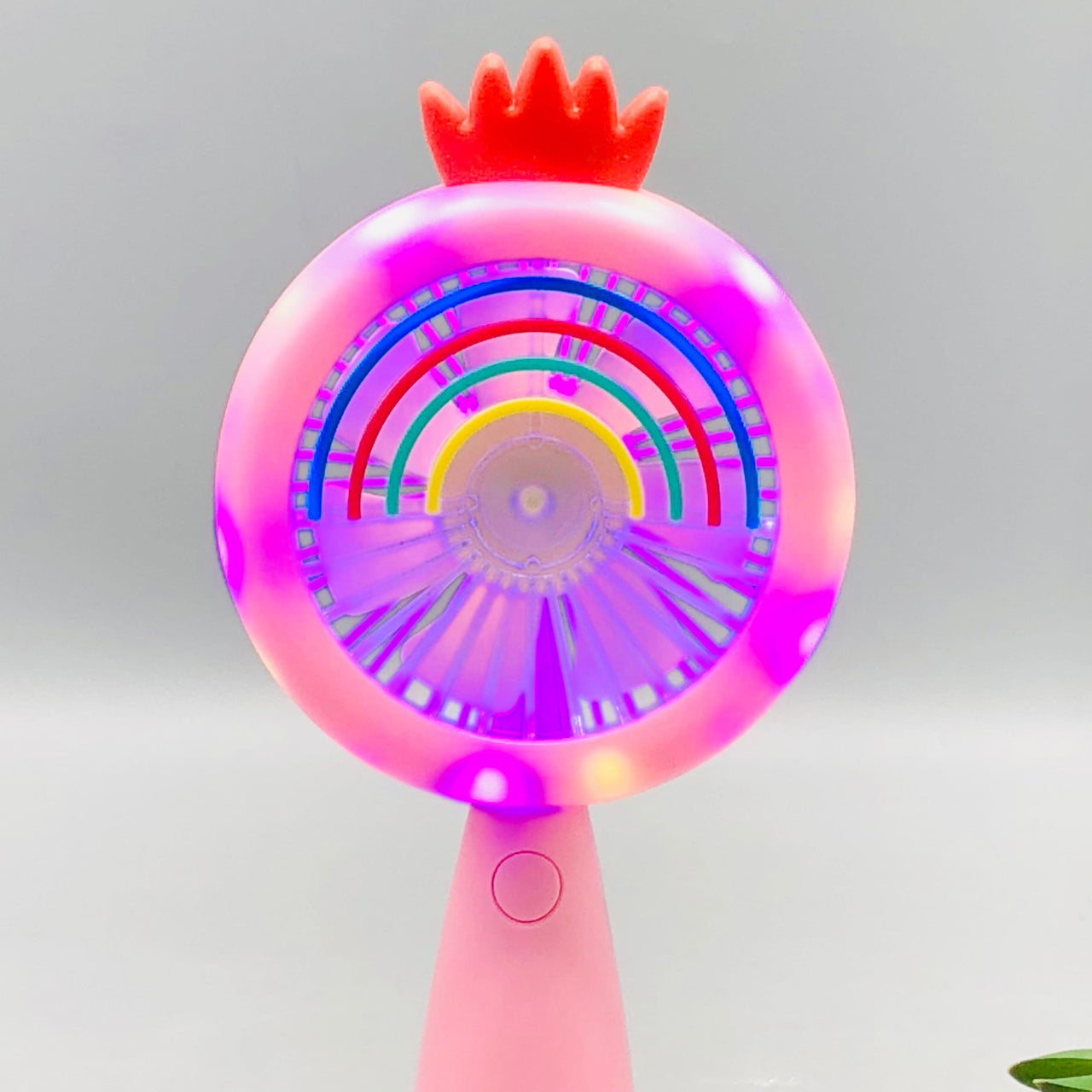 7" Rechargeable Rainbow Cooling Fan With Lights