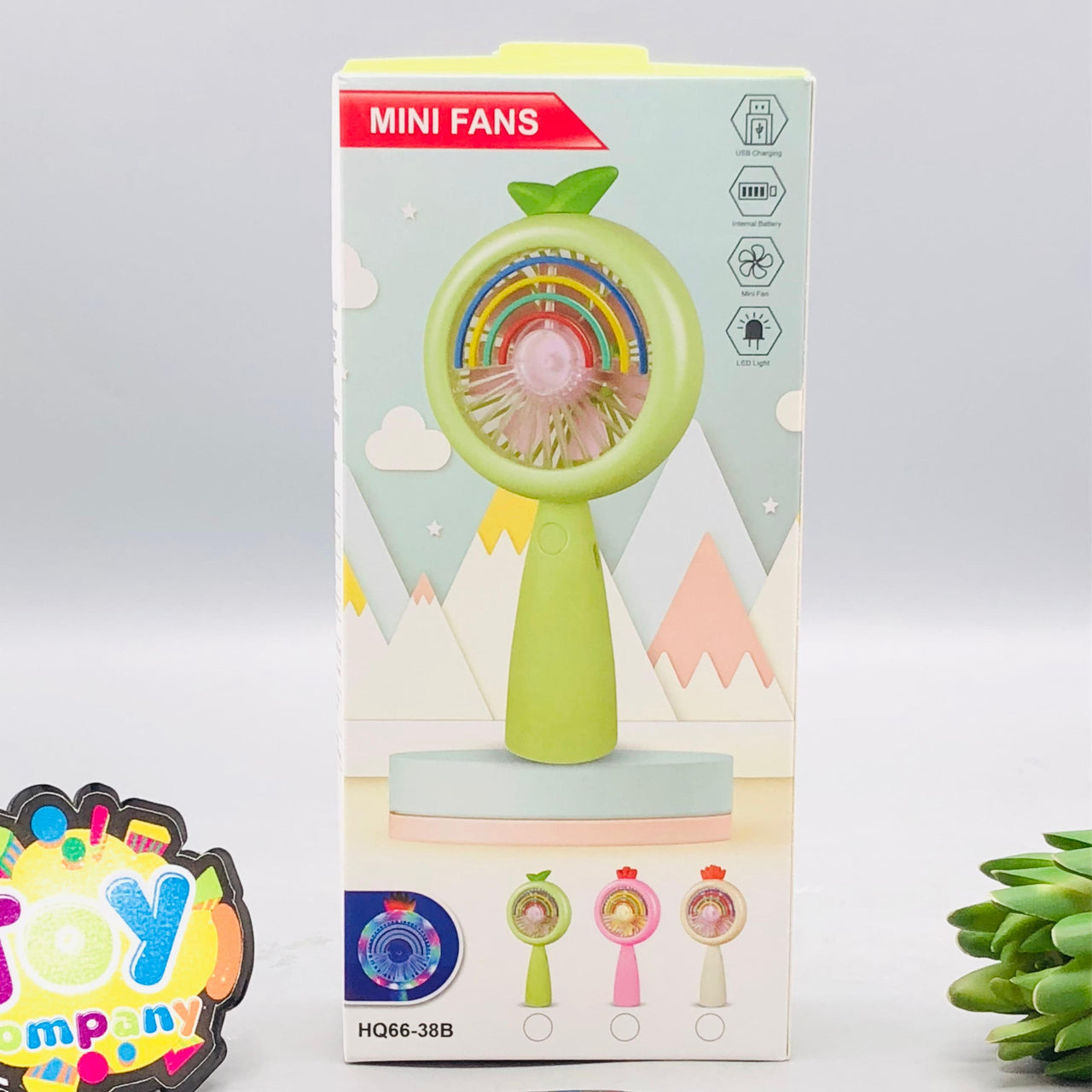 7" Rechargeable Rainbow Cooling Fan With Lights