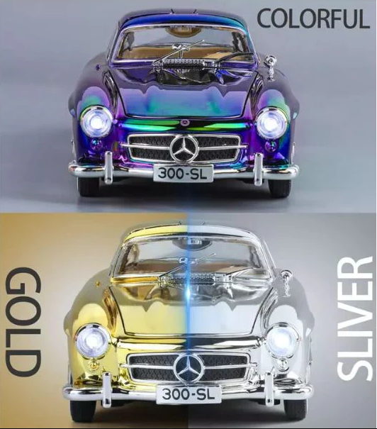 1:24 Diecast Classic Benz 300SL Crystal Color Model Car